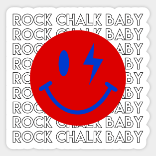 rock chalk baby smiley face Sticker